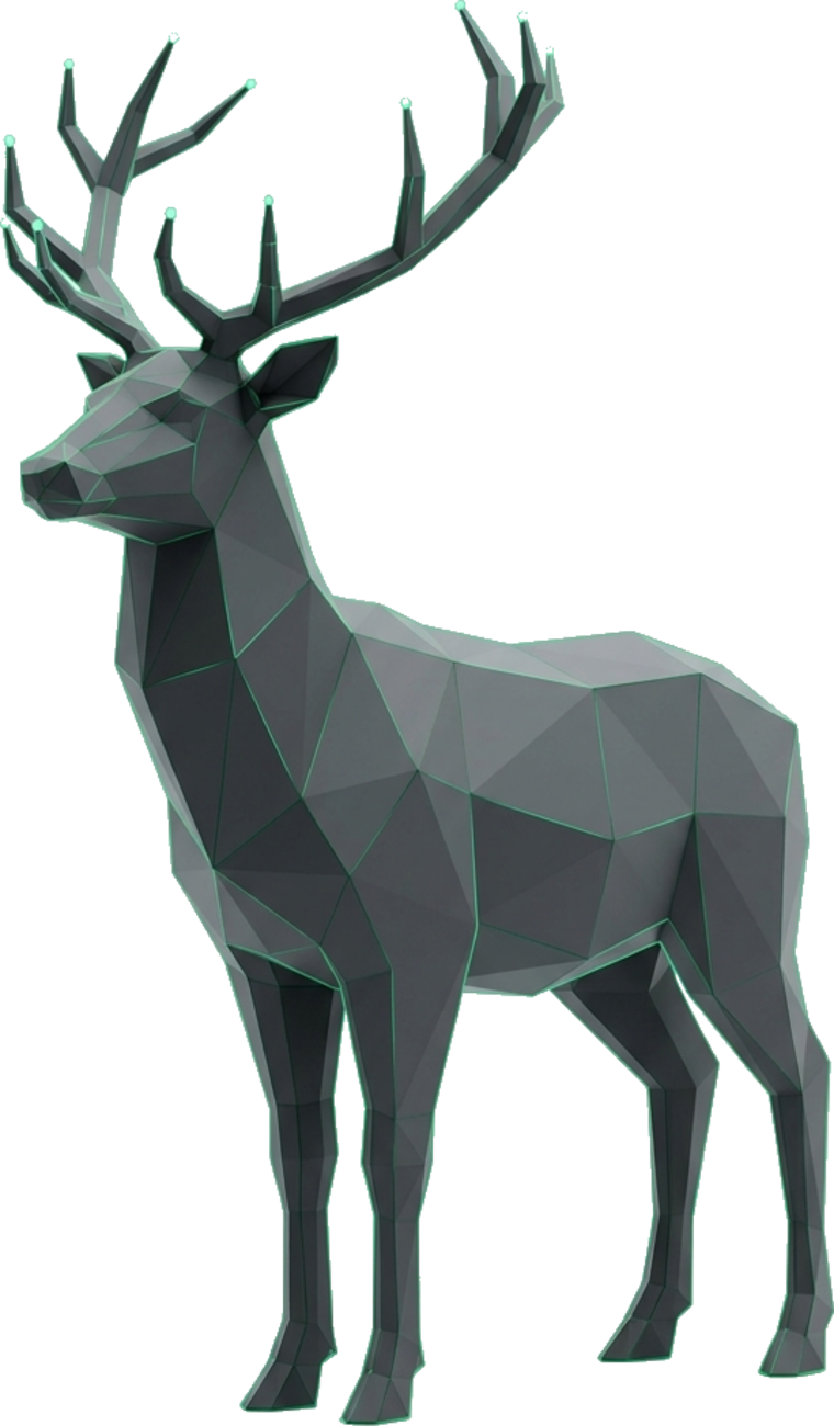 Schwarzwald Digital – der Hirsch als Low-Poly-Marke